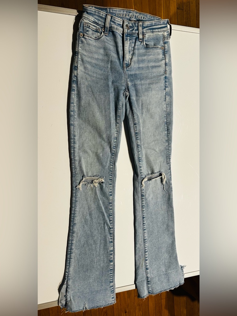 American Eagle Outfitters Kick Jeans Women 00 Blue Cotton Denim Skinny High Rise